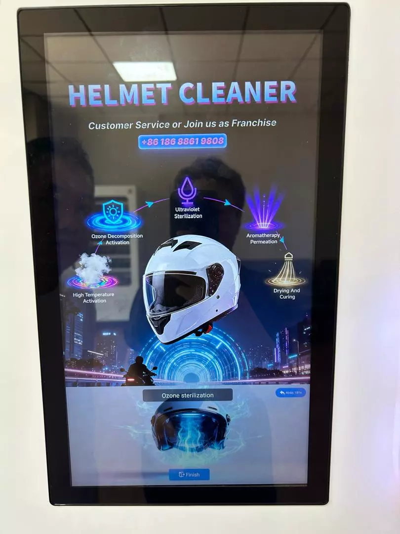helmet cleaning machine 5-Setp deep cleaning process UI