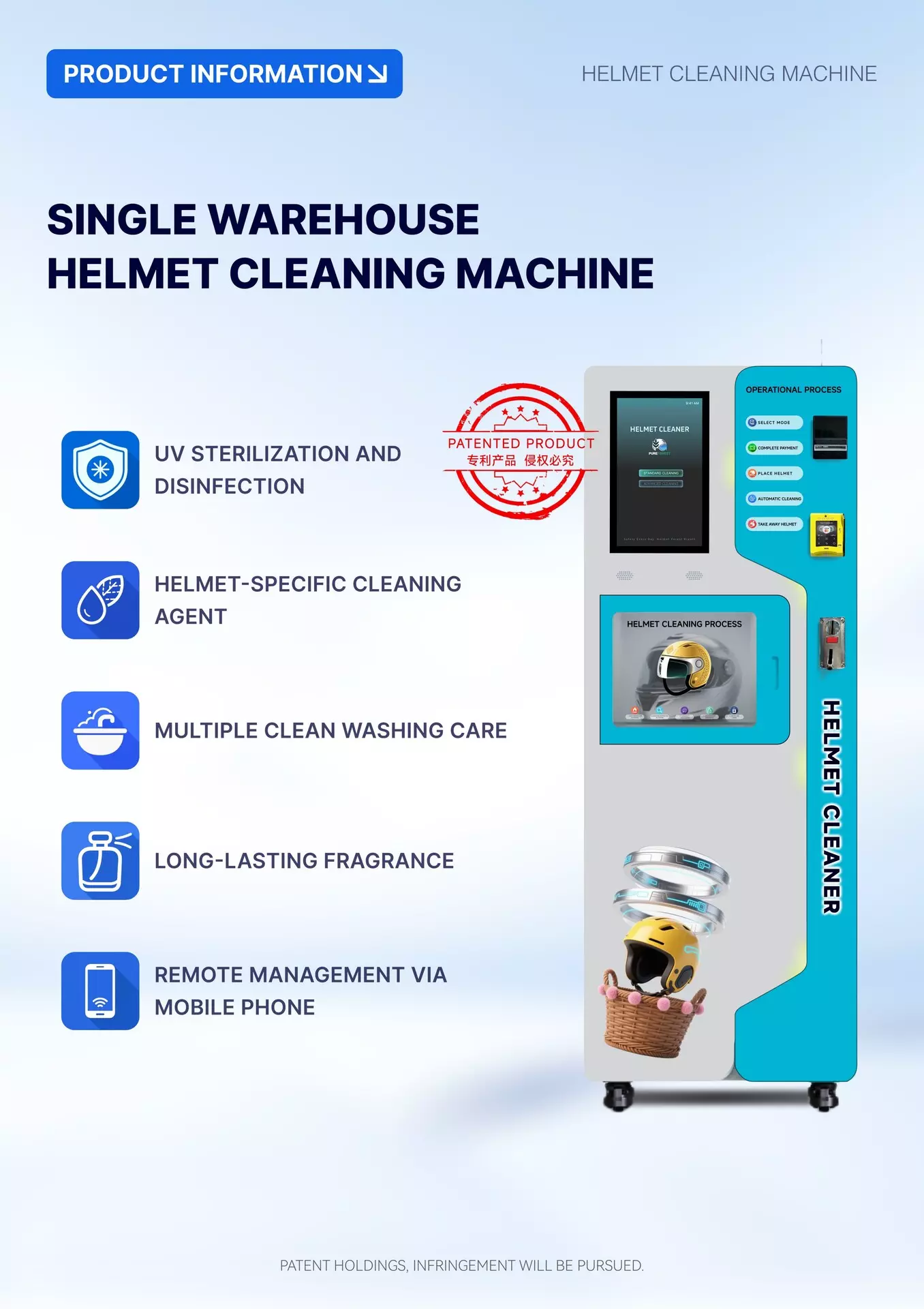 helmet cleaning machine function info